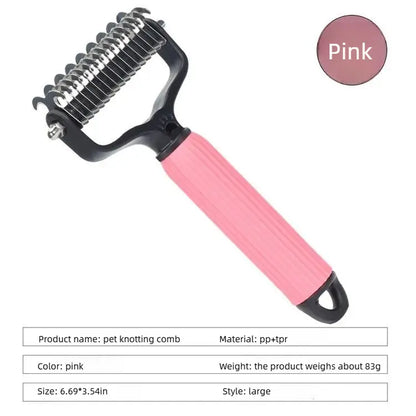 Pet Grooming Tool, Universal Detangling Comb for Dogs, Stainless Steel Double-Sided Design, Effective Shedding Removal & Matted Hair Tamer