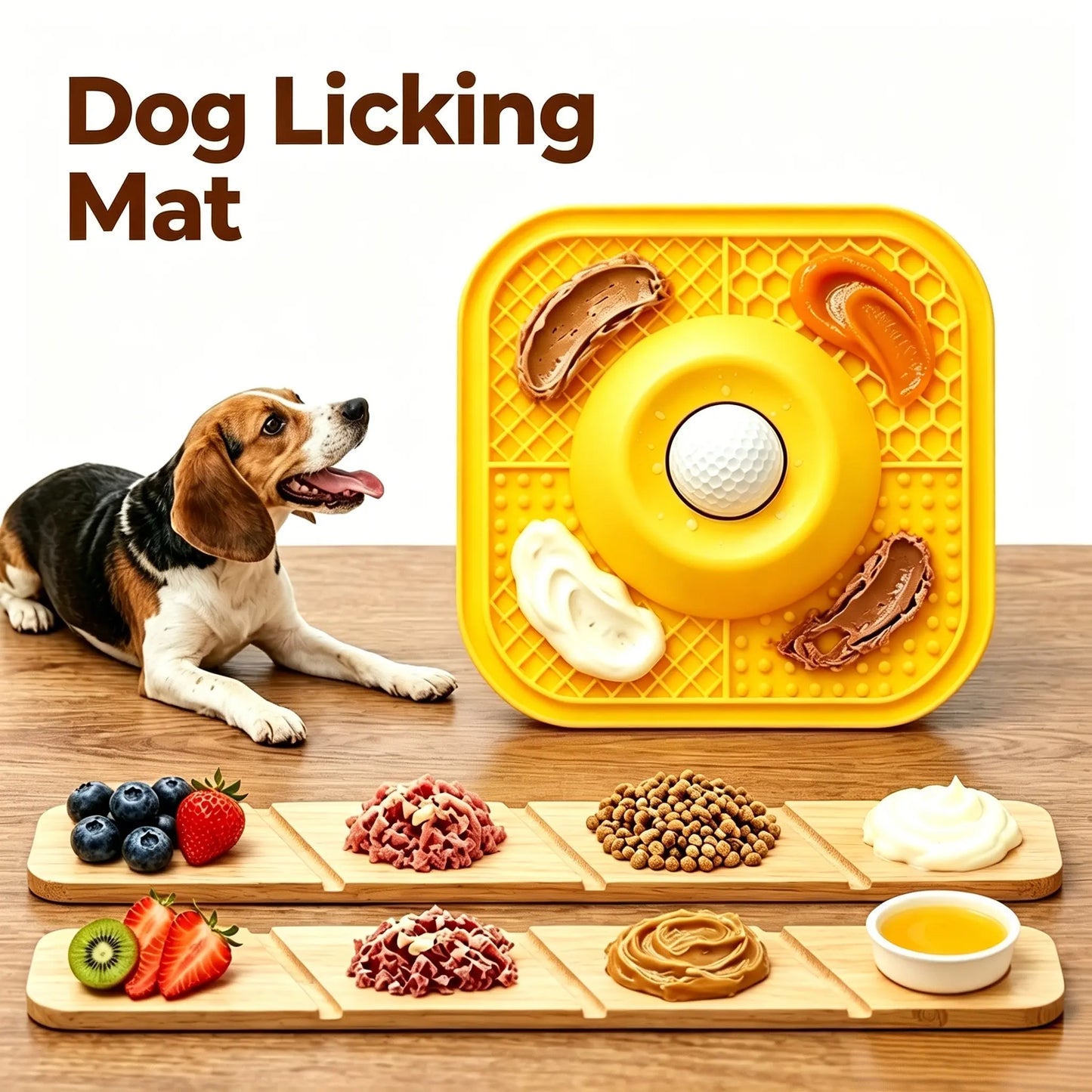 Slow Feeding Enrichment Bowl with Licking Mat & Rolling Ball, Strong Suction Base, Ideal for Bone Broth & Yogurt Feeding, Relieves Anxiety and Boosts Mental Enrichment for Dogs