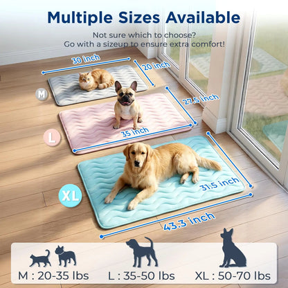 Dog Cooling Mat for Large Dogs, 30"X20" Self Cooling Pet Cooling Mat for Dogs & Cats, QMAX>0.5, Thickened Cool Fiber, Cooling Pad for Dog Bed, Durable Portable Indoor/Outdoor Summer,Blue