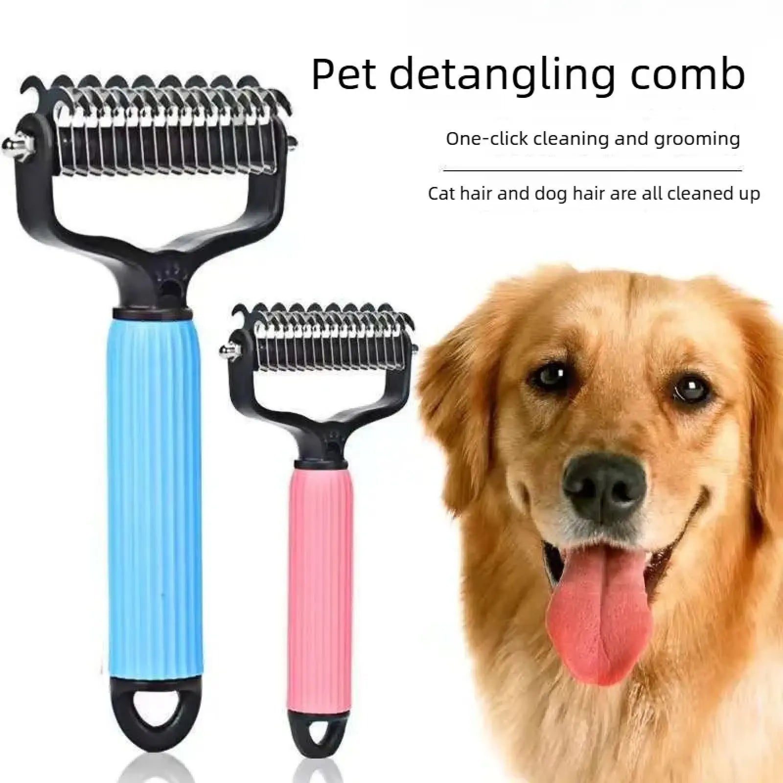 Pet Grooming Tool, Universal Detangling Comb for Dogs, Stainless Steel Double-Sided Design, Effective Shedding Removal & Matted Hair Tamer