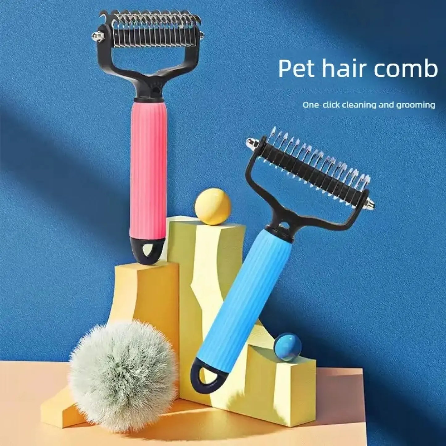 Pet Grooming Tool, Universal Detangling Comb for Dogs, Stainless Steel Double-Sided Design, Effective Shedding Removal & Matted Hair Tamer