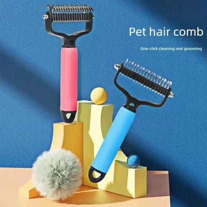 Pet Grooming Tool, Universal Detangling Comb for Dogs, Stainless Steel Double-Sided Design, Effective Shedding Removal & Matted Hair Tamer