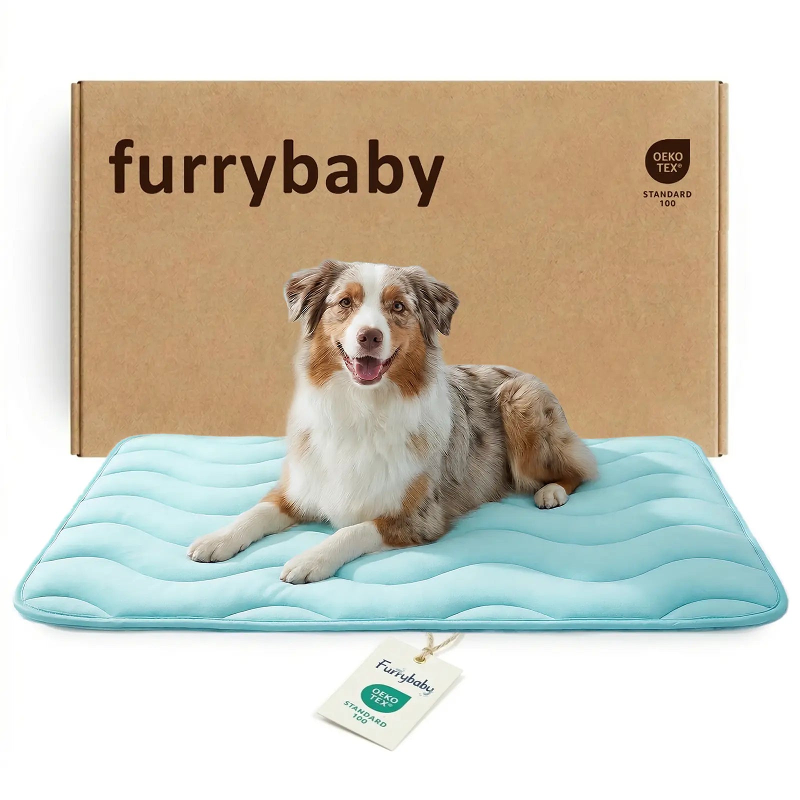 Dog Cooling Mat for Large Dogs, 30"X20" Self Cooling Pet Cooling Mat for Dogs & Cats, QMAX>0.5, Thickened Cool Fiber, Cooling Pad for Dog Bed, Durable Portable Indoor/Outdoor Summer,Blue