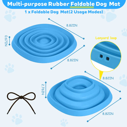Zen Disc: Sensory Calming Tool for Anxious Paws Lick Mat & Slow Feeder,Funnel-Center Foldable Silicone Lick Pad,Bpa Free, Easy to Clean & Dishwasher Safe, Puzzle Feeder for Semi-Moist Treats