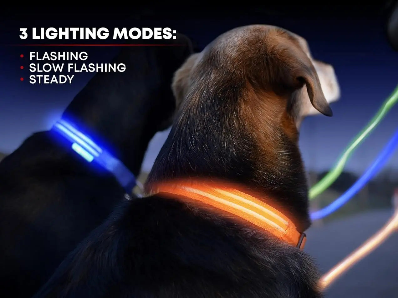 LED Dog Collar Light up USB Rechargeable Adjustable Comfortable Soft Mesh Safety Collar for Small Medium Large Dogs