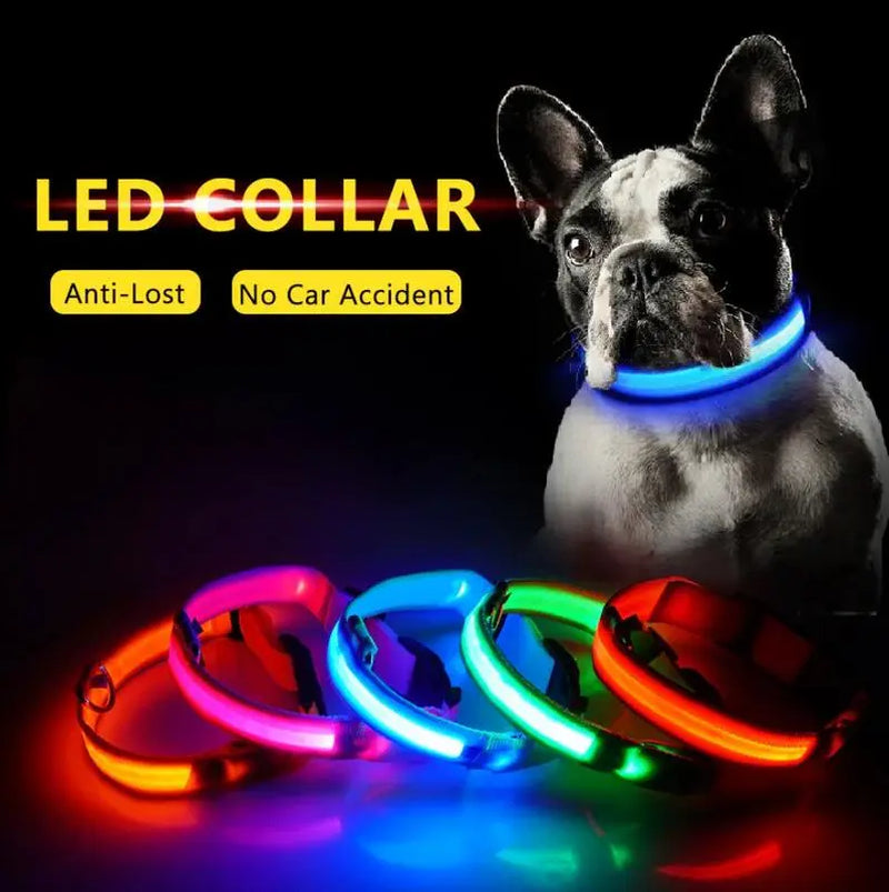 LED Dog Collar Light up USB Rechargeable Adjustable Comfortable Soft Mesh Safety Collar for Small Medium Large Dogs