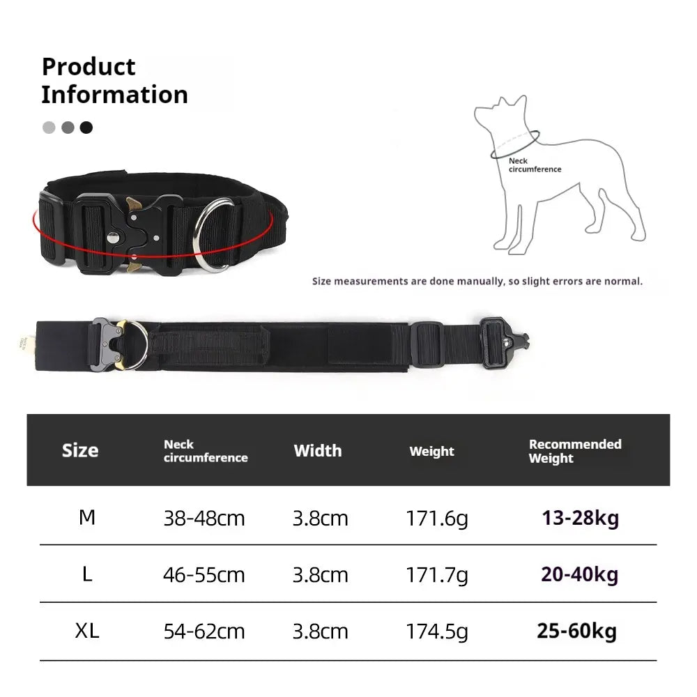 New Pet Collar Tactical Collar with Handle Dog Collar Dog Leash