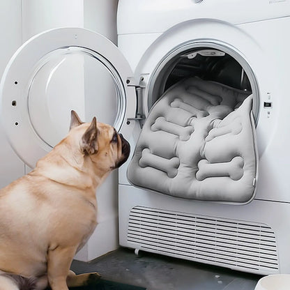 2Pcs Dog Cooling Mat for Large Dogs or Cats, Thickened Durable Non-Toxic Non-Slip Quiled Long-Lasting Cool Summer Pet Pad with Cute Bone Stitching, Portable Lightweight Washable Indoor Outdoor Cold Kennel Crate Bed, Grey