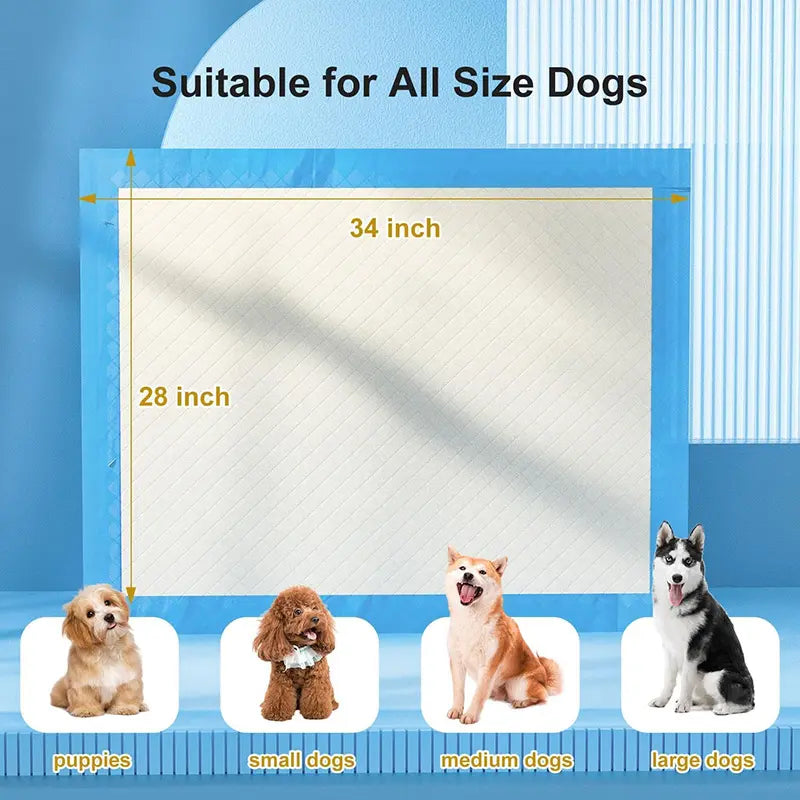 Extra Large Puppy Pads 100 Count – Super Absorbent Leak-Proof Dog Training Pee Pads Quick Dry