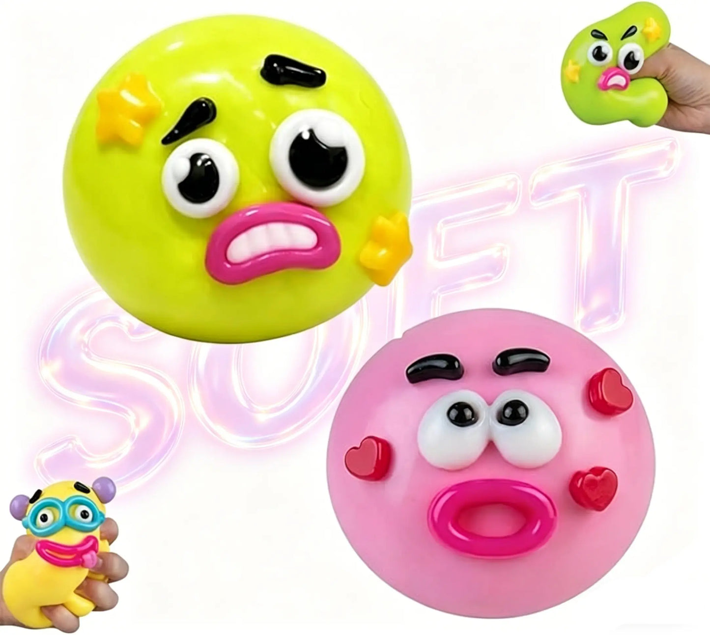 Squishy Cutie Toy ,Funny Face Dog Face Squishy Soft Multisensory Stress Relief for Anxiety Portable Sensory Decompression