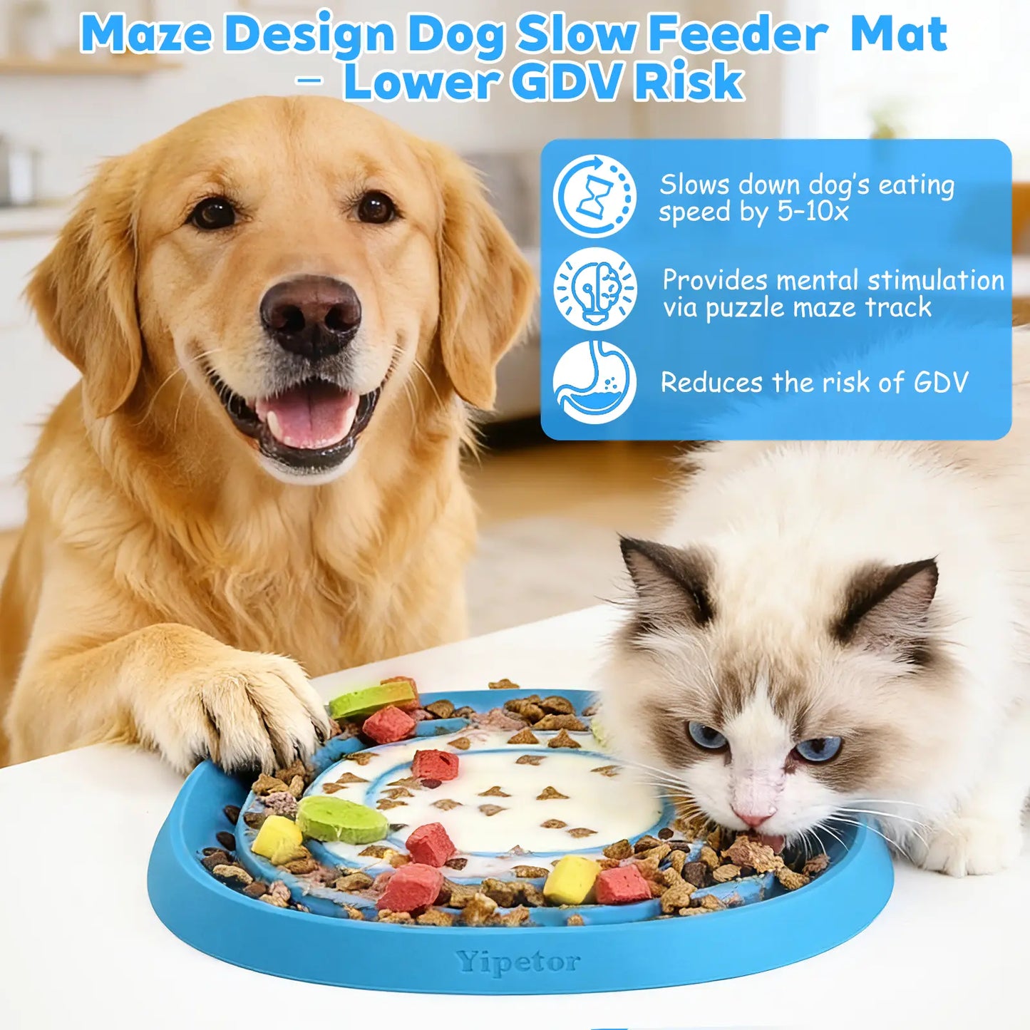 Zen Disc: Sensory Calming Tool for Anxious Paws Lick Mat & Slow Feeder,Funnel-Center Foldable Silicone Lick Pad,Bpa Free, Easy to Clean & Dishwasher Safe, Puzzle Feeder for Semi-Moist Treats