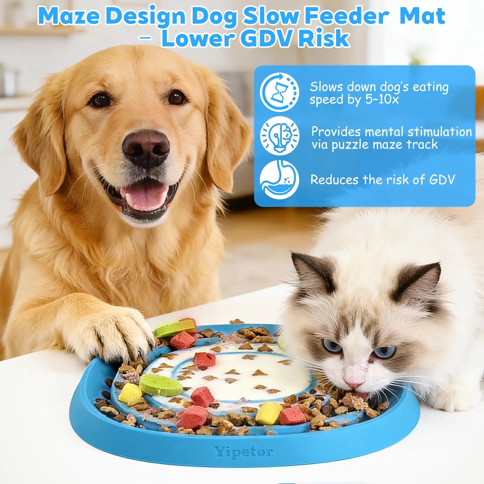 Zen Disc: Sensory Calming Tool for Anxious Paws Lick Mat & Slow Feeder,Funnel-Center Foldable Silicone Lick Pad,Bpa Free, Easy to Clean & Dishwasher Safe, Puzzle Feeder for Semi-Moist Treats