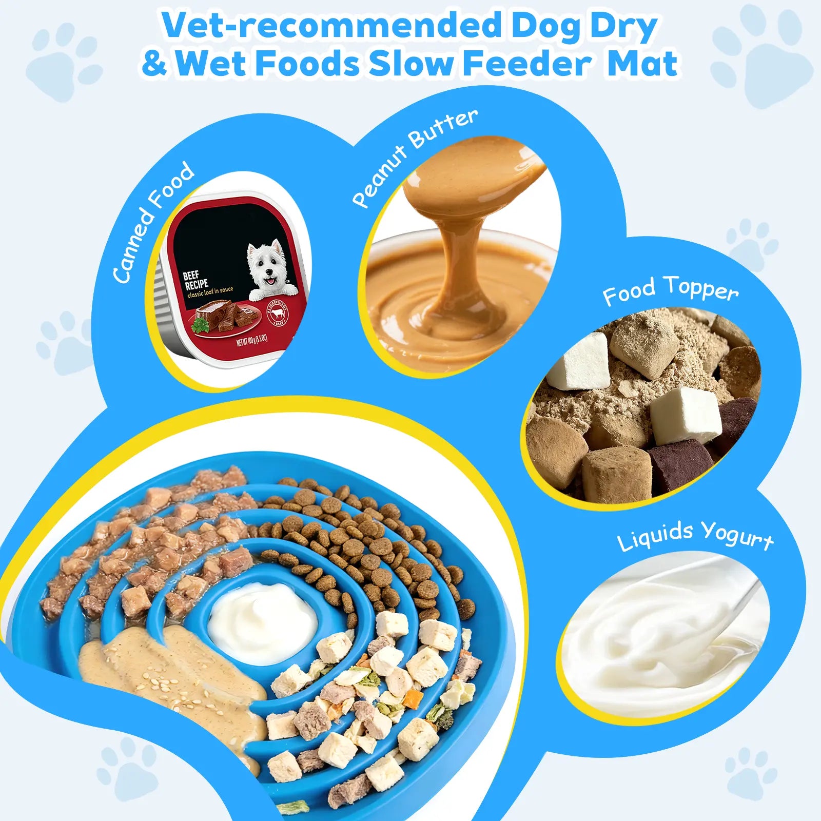 Zen Disc: Sensory Calming Tool for Anxious Paws Lick Mat & Slow Feeder,Funnel-Center Foldable Silicone Lick Pad,Bpa Free, Easy to Clean & Dishwasher Safe, Puzzle Feeder for Semi-Moist Treats