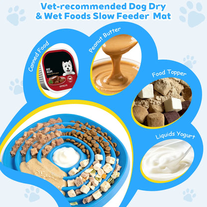 Zen Disc: Sensory Calming Tool for Anxious Paws Lick Mat & Slow Feeder,Funnel-Center Foldable Silicone Lick Pad,Bpa Free, Easy to Clean & Dishwasher Safe, Puzzle Feeder for Semi-Moist Treats